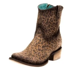 Corral Women's Leopard Print Round Toe Bootie