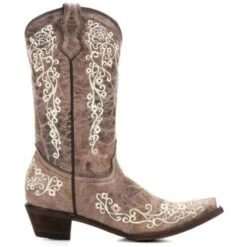 Corral Boots Corral Children’s Brown With Bone Embroidery Cowgirl Boots A2773 -CorralCowboyGear 12 436fe91a e417 477b 8a94 39c7db0b06cf