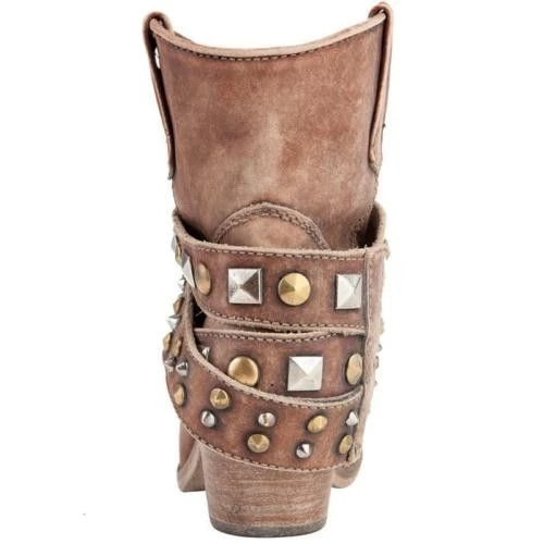 Circle G By Corral Ladies Studded Strap Ankle Cowgirl Boots P5042 4 Circle G By Corral Ladies Studded Strap Ankle Cowgirl Boots P5042 - Image 4