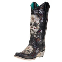 Women's Corral Grey Sugar Skull Western Boot