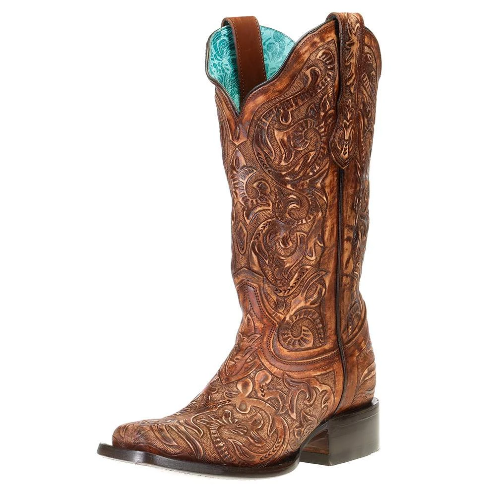 Corral Women's Corral Brown Tooled Boot 1 Corral Women's Corral Brown Tooled Boot