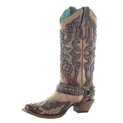 CorralCowboyGear 18 Corral Womens Corral Sand/Brown Overly With Studs Boot