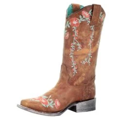 Corral Womens Corral Tan Deer Skull Overlay Boot