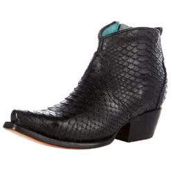 CorralCowboyGear 22 Corral Womens Corral Black Python Ankle Bootie