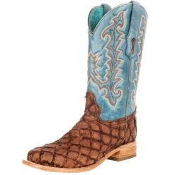 Corral Women's Brown Fish Blue Top Boot