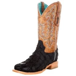 Corral Women's Black Fish Tan Top Boot