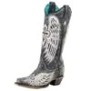 Corral Women`s Black Cross/Wings Overlay 13in. Top Boot