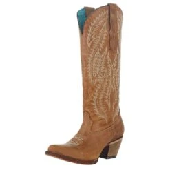 Corral Women`s Golden Embroidered 15in. Tall Top Boot