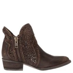 Circle G By Corral Ladies Brown Cutout Shortie Boots Q5019 -CorralCowboyGear 1 cb992d19 ec30 48d8 a66a fec682a39d08