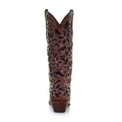 Corral Boots Corral Ladies Tan & Black Inlay, Embroidery & Stud Leather Boots A4083 -CorralCowboyGear 38aada175c6dc5ff9a27996f0e75b36c