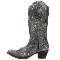 Corral Boots Corral Ladies Brandy Grey Black& Silver Glitter Inlay Boots A2963 -CorralCowboyGear 5 min 5877da2c 7178 4c85 b09d ded884061de6