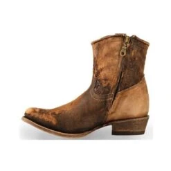 Corral Boots Corral Ladies Eudora Chocolate-Tan Lamb Abstract Shortie Boots C1064 -CorralCowboyGear 57 4a22ee83 9cf1 467e a384 67b394b1e722