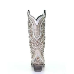 Corral Boots Corral Ladies White Overlay With Studs & Crystals Leather Boots A3837 -CorralCowboyGear 57 b27589eb 964f 4c39 b043 fbef6f29cd97