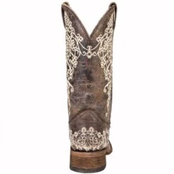 Corral Women's Brown Crater Bone Embroidery Cowgirl Boots -CorralCowboyGear A2663 4