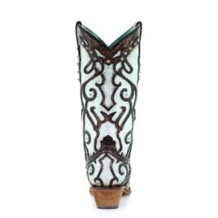 Corral Boots Corral Ladies Sky Blue Inlay And Studded Western Boots C3460 -CorralCowboyGear A3460 4
