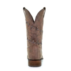 Corral Boots Corral® Men's Brown Woven Barbed Wire Design Square Toe Boots A3532 -CorralCowboyGear A3532c