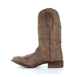 Corral Boots Corral® Men's Brown Woven Barbed Wire Design Square Toe Boots A3532 -CorralCowboyGear A3532d