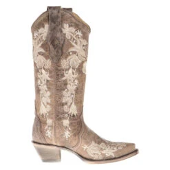 Corral Women's Tobacco Studs And Flowers Boot -CorralCowboyGear A3572 4
