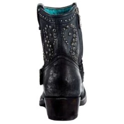Corral Women's Black Harness Studs Ankle Boot Round Toe -CorralCowboyGear A3611 04