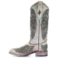 Corral Boots Corral Ladies Turquoise Cross & Wings Overlay & Studs Boots A3743 -CorralCowboyGear A3743 3