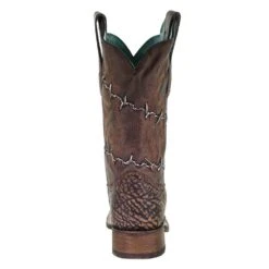 Corral Womens Corral Brown Barbed Wire Rodeo Sq Toe Boot -CorralCowboyGear A3815 4