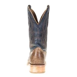 Corral Men's Corral Rodeo Performance Tan Orix FQ Ostrich 12in. Navy Embroidery Top Square Toe -CorralCowboyGear A4052 3