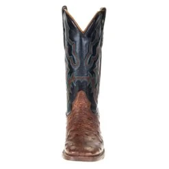 Corral Men's Corral Rodeo Performance Cognac FQ Ostrich 12in. Black Embroidery Top Square Toe -CorralCowboyGear A4053 1