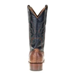 Corral Men's Corral Rodeo Performance Cognac FQ Ostrich 12in. Black Embroidery Top Square Toe -CorralCowboyGear A4053 3