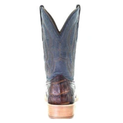 Corral Boots Corral Men's Caiman Embroidered Brown & Blue Western Boots A4057 -CorralCowboyGear A4057 back
