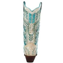 Corral Women`s Corral White/Turquoise Embroidered Boot -CorralCowboyGear A4075 4