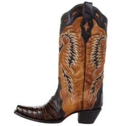 Corral Women`s Brown Caiman 13in. Tan Top Boot -CorralCowboyGear A4182 3