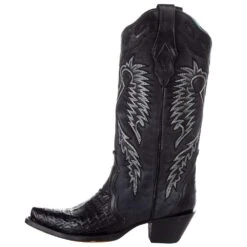 Corral Women`s Black Caiman 13in. Black Top Boot -CorralCowboyGear A4183 31