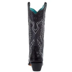 Corral Women`s Black Caiman 13in. Black Top Boot -CorralCowboyGear A4183 4