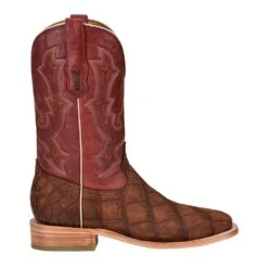 Corral Men's Cognac Sanded Alligator 12in. Red Embroidered Top Square Toe Boot 7 Corral Men's Cognac Sanded Alligator 12in. Red Embroidered Top Square Toe Boot -CorralCowboyGear A4222 3