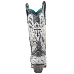 Corral Women`s Black Cross/Wings Overlay 13in. Top Boot -CorralCowboyGear A4232 4