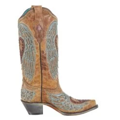 Corral Women`s Sand Heart Wings Overlay 13in. Boot -CorralCowboyGear A4235 5