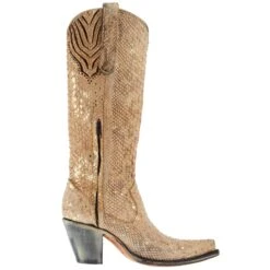 Corral Women`s Nude Full Python 13 In Cowgirl Boot 9 Corral Women`s Nude Full Python 13 In Cowgirl Boot -CorralCowboyGear A4295 05