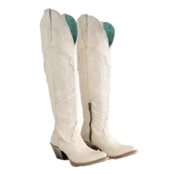 Corral Boots Corral Ladies Over The Knee Distressed White Western Boots A4311 -CorralCowboyGear A4311