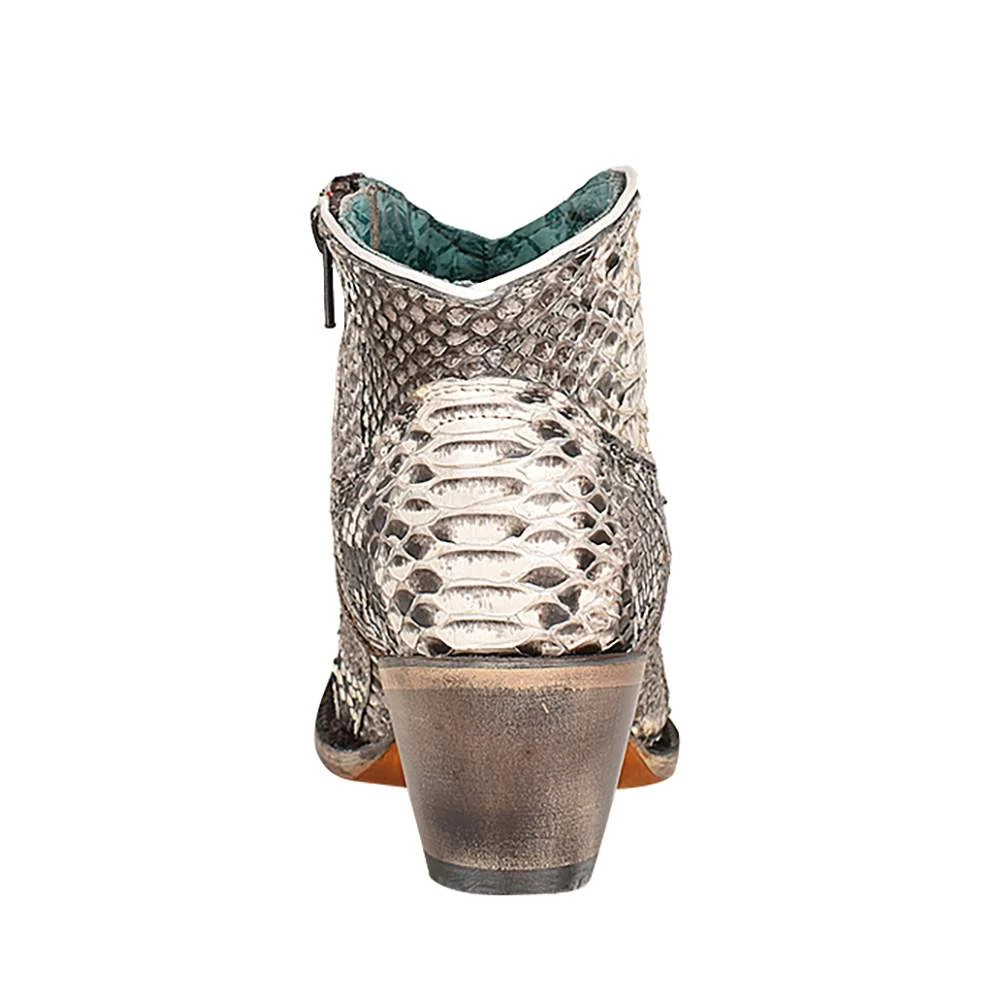 Corral Womens Natural Python Side Zipper Snip Toe Bootie 3 Corral Womens Natural Python Side Zipper Snip Toe Bootie - Image 3