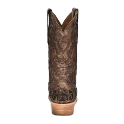 Corral Boots Corral® Men's Brown Exotic Alligator Inlay & Embroidered Western Boots -CorralCowboyGear A4c