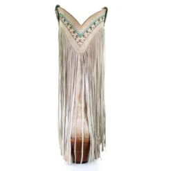 Corral Boots Corral Ladies Bone Multicolor Crystal And Fringe Snip Toe Boots C3424 -CorralCowboyGear C3424 2