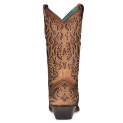 Corral Boots Corral® Ladies Shedron Inlay Snip Toe Brown Western Boots C3813 6 Corral Boots Corral® Ladies Shedron Inlay Snip Toe Brown Western Boots C3813 -CorralCowboyGear C3813 3