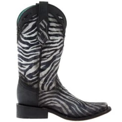 Corral Women`s White Black Zebra Print 11in. Top Boot -CorralCowboyGear C3860 05