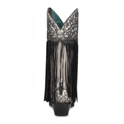 Corral Boots Corral® Ladies Black & White Overlay Fringed Boots C3877 -CorralCowboyGear C3877C