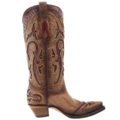 Corral Women's Orix Inlay Embroidery Wing 13 In Top Snip Toe Boot -CorralCowboyGear C3924 05