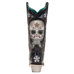 Women's Corral Grey Sugar Skull Western Boot 8 Women's Corral Grey Sugar Skull Western Boot -CorralCowboyGear E1587 31