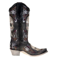 Women's Corral Grey Sugar Skull Western Boot 9 Women's Corral Grey Sugar Skull Western Boot -CorralCowboyGear E1587 4
