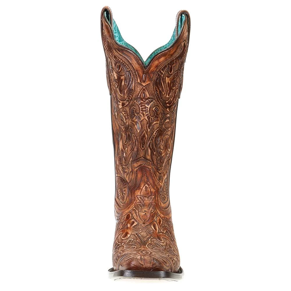 Corral Women's Corral Brown Tooled Boot 2 Corral Women's Corral Brown Tooled Boot - Image 2