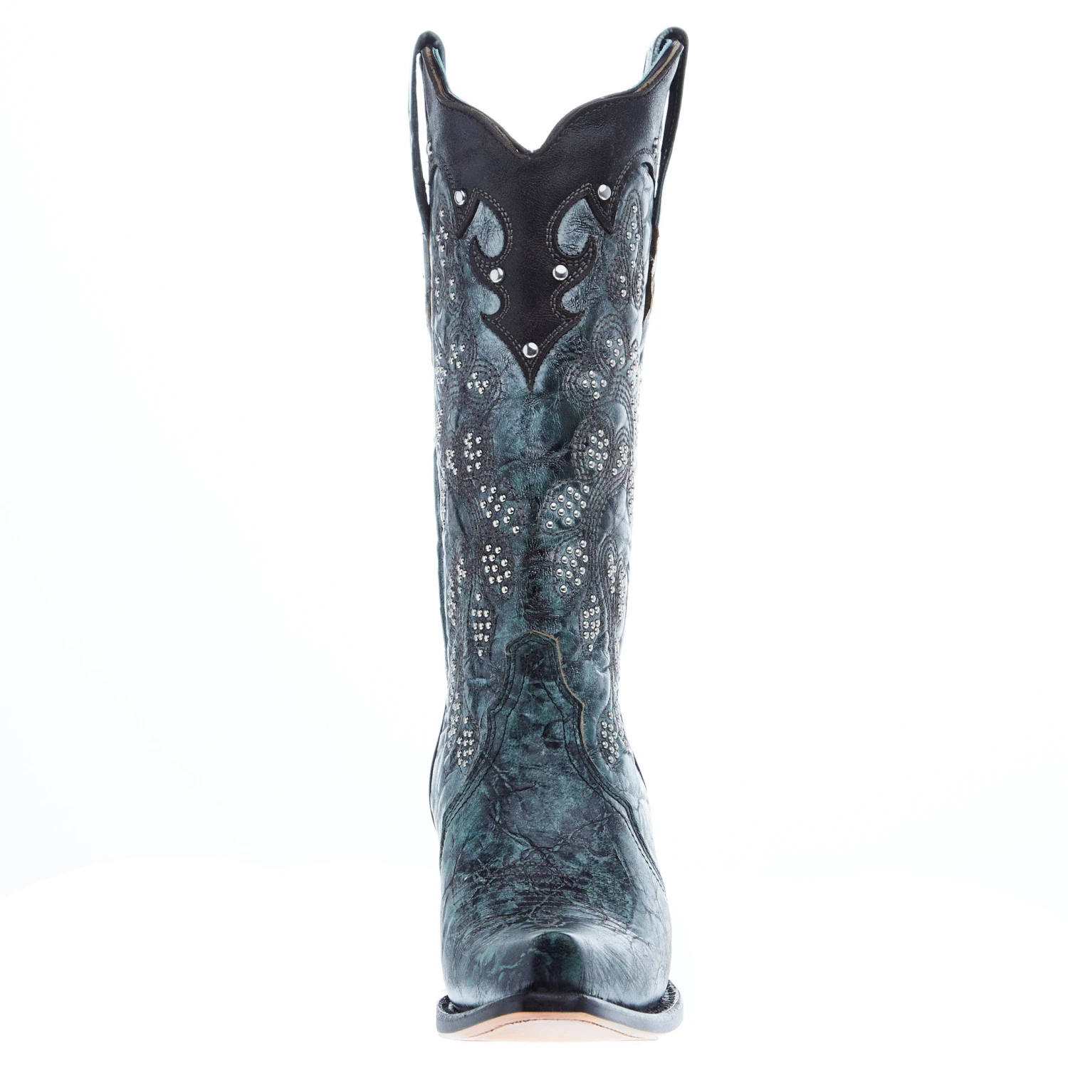 Corral Women's Green-Black Overlay Embroidery 13 In Top Snip Toe Boot 2 Corral Women's Green-Black Overlay Embroidery 13 In Top Snip Toe Boot - Image 2