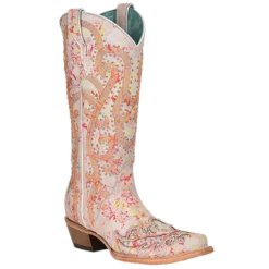 Corral Boots Corral® Ladies Multicolor Overlay Neon Black Light Snip Toe Boots C3980